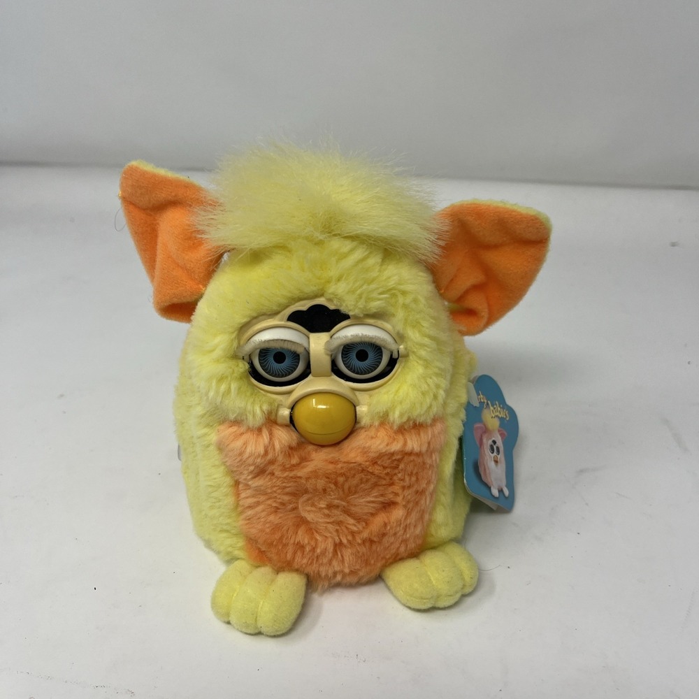 Furby Babies Sunny Baby Yellow 70-940 Blue Eyes Tiger  Electronics Working W Tag